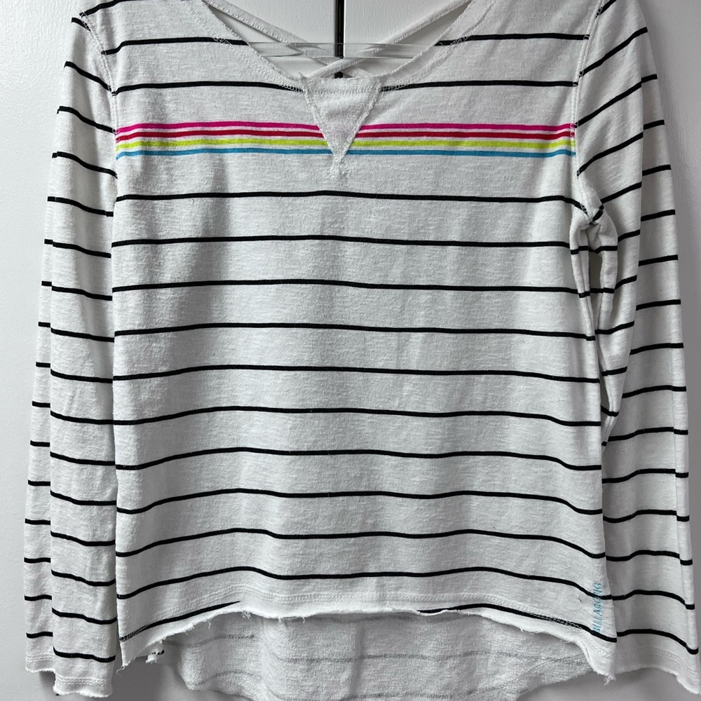 BILLABONG pullover shirt, cropped front, long sleeves, strappy back